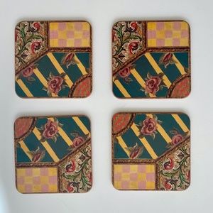 MacKenzie-Childs Vintage Set of 8 cork-back COASTERS - NEVER USED